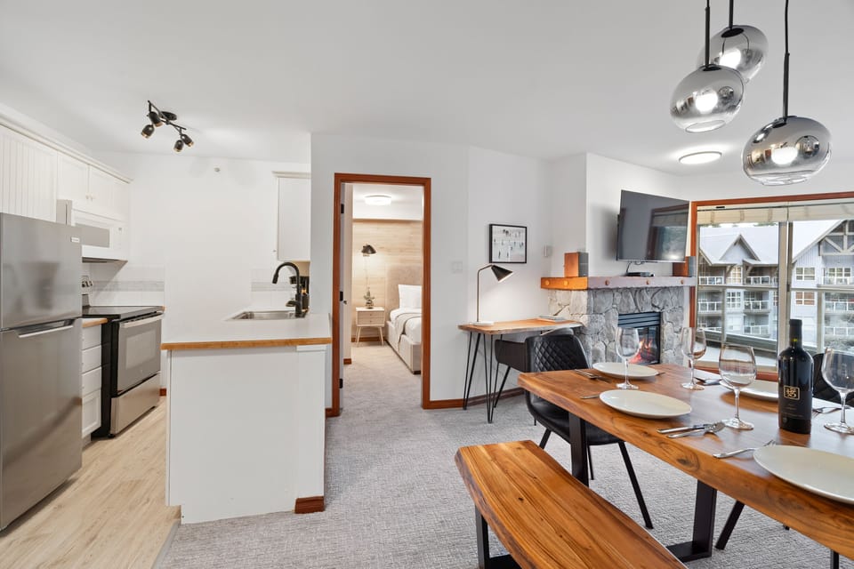 Fully equipped kitchen, leading onto the main bedroom