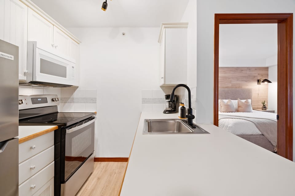 Fully equipped kitchen with all the cooking essentials.
