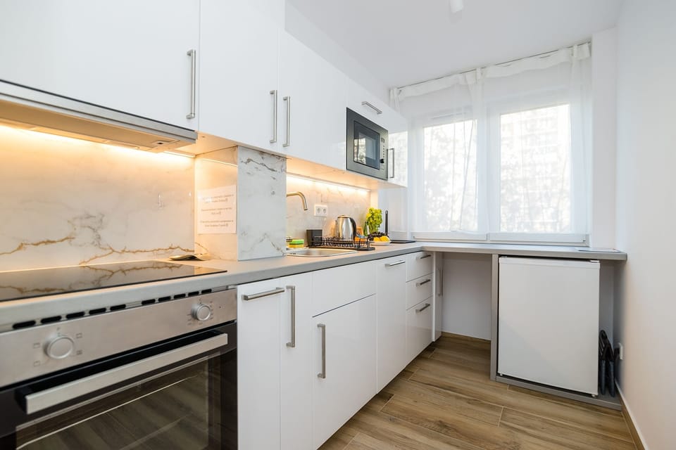Deluxe Apartment | Private kitchen | Mini-fridge, microwave, oven, stovetop