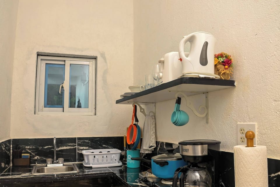 Villa | Private kitchen | Fridge, microwave, electric kettle, toaster