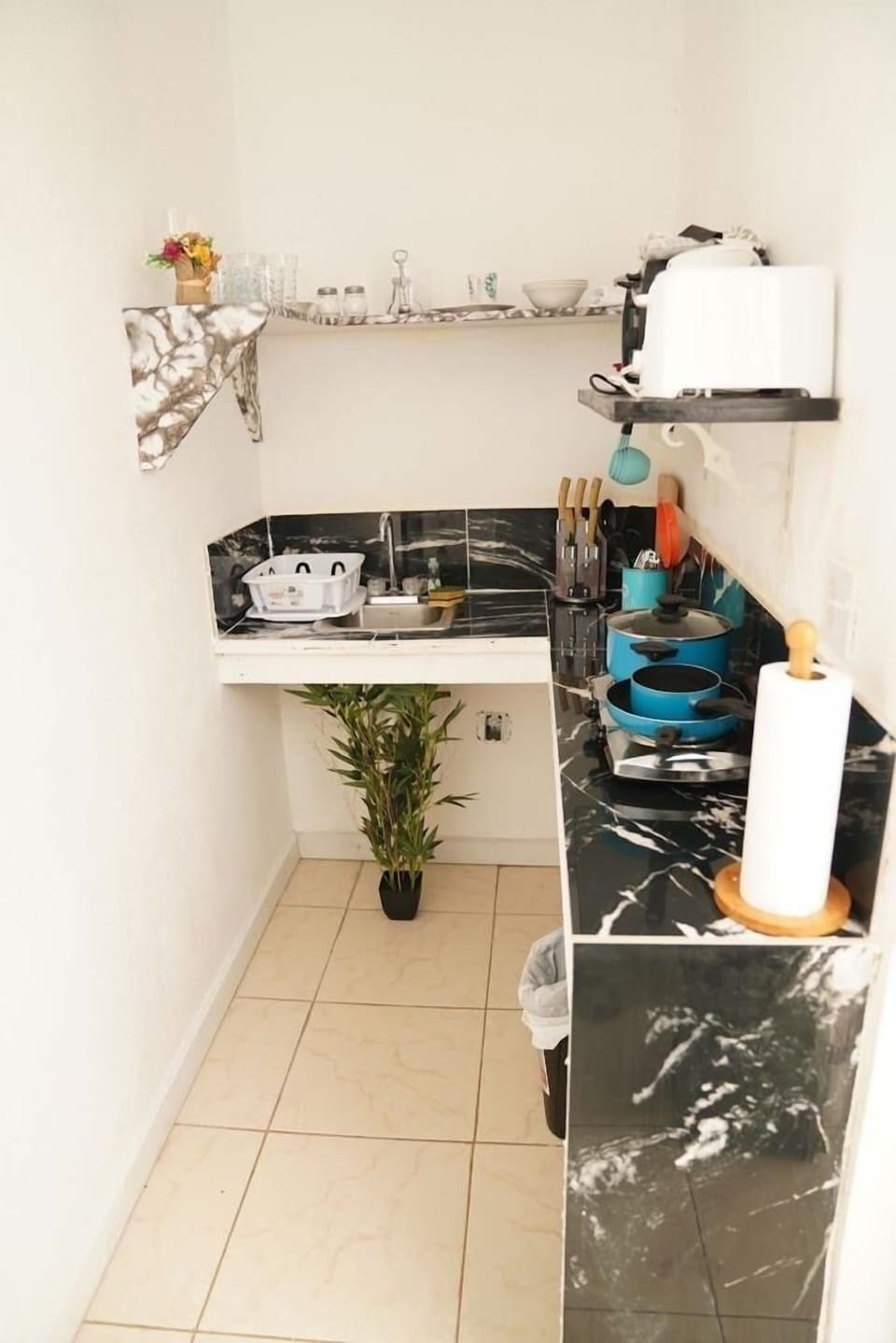 Villa | Private kitchen | Fridge, microwave, electric kettle, toaster