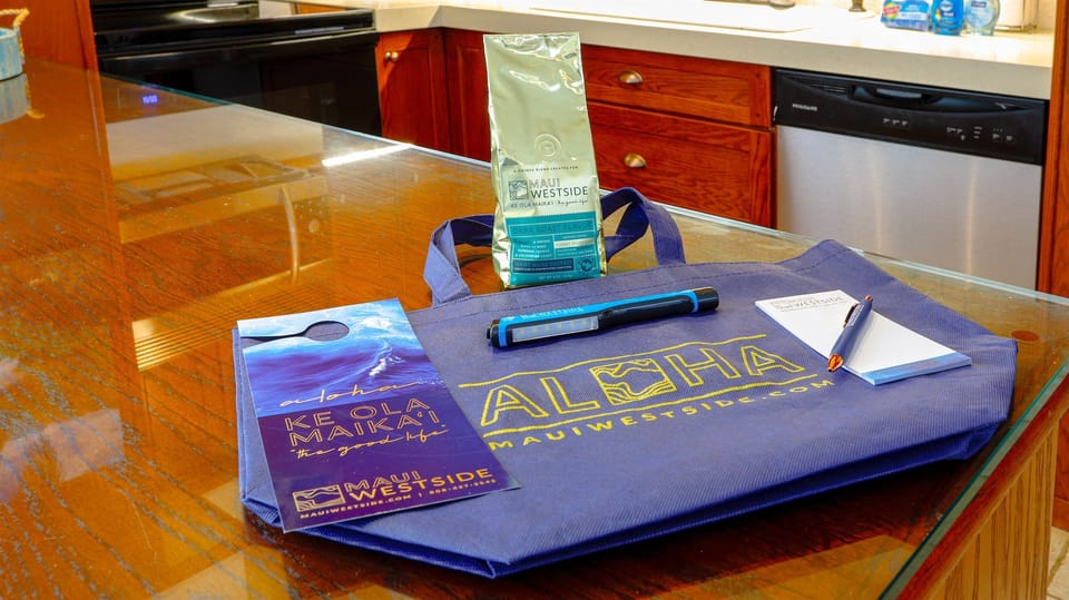 complimentary amenities, 1st bag of coffee is on us!