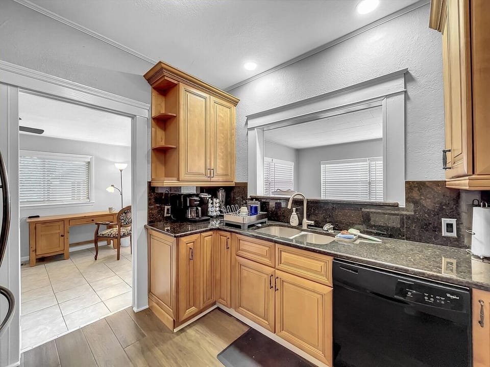 kitchen with pass through to dining room
