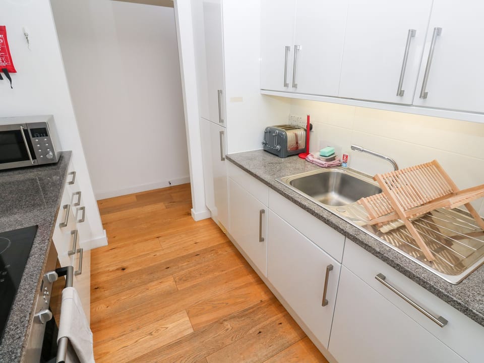 Fridge, dishwasher, electric kettle, toaster