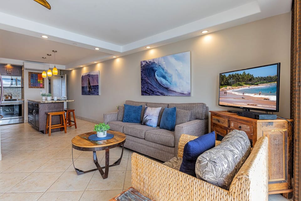 Living area is open to the kitchen