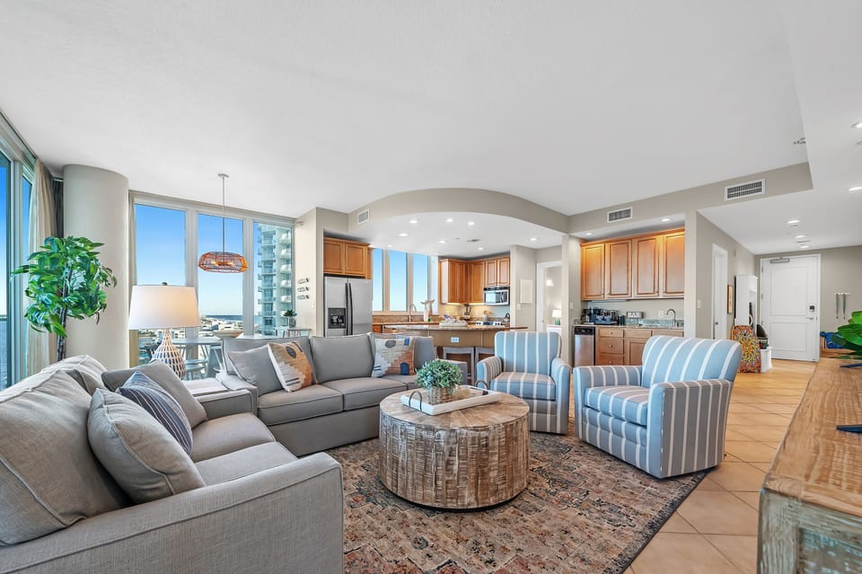 So much living space with excellent light day or night.