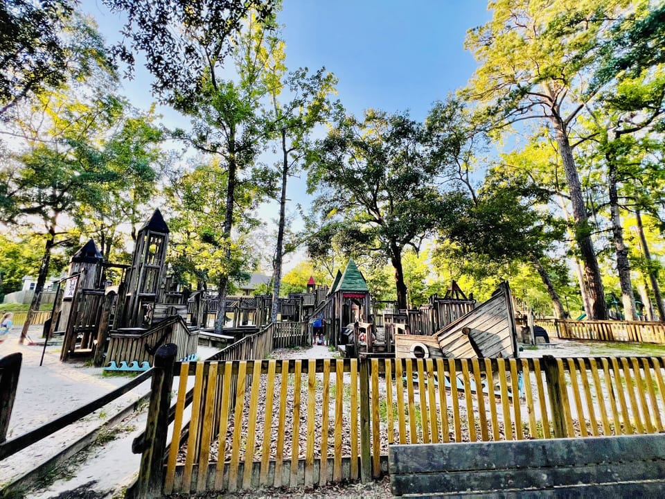 Charming Wooden Playground in Bogue Falaya Park