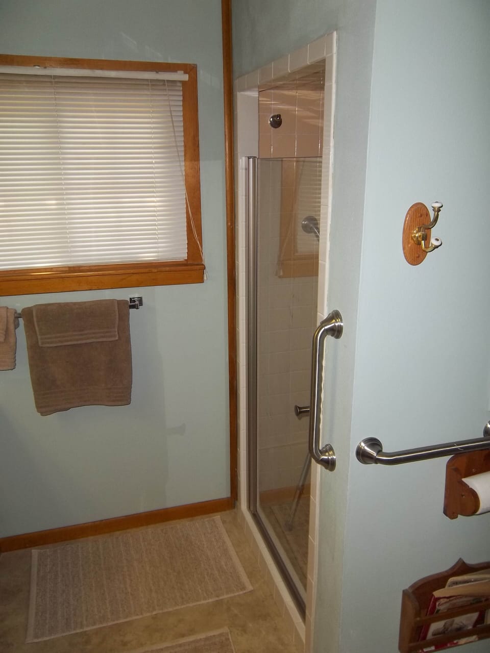 Bathroom. Freshly grouted and sealed shower.