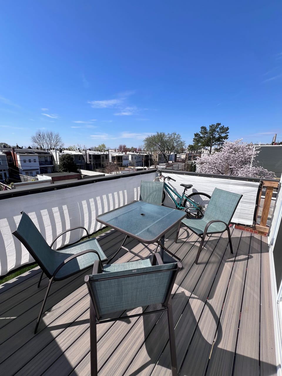 Deck off main bedroom on the second floor