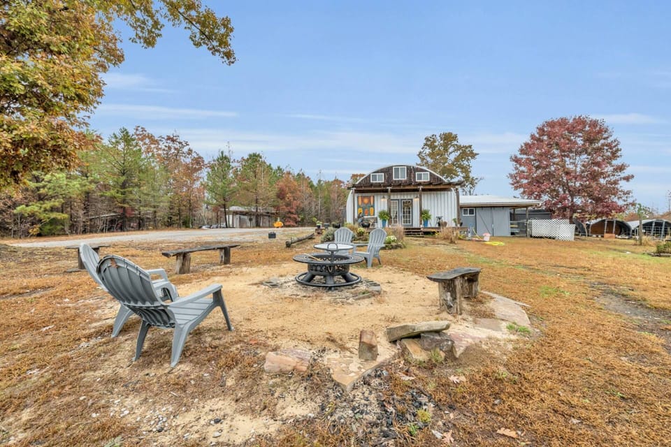 Gather around the fire pit with cooking grill