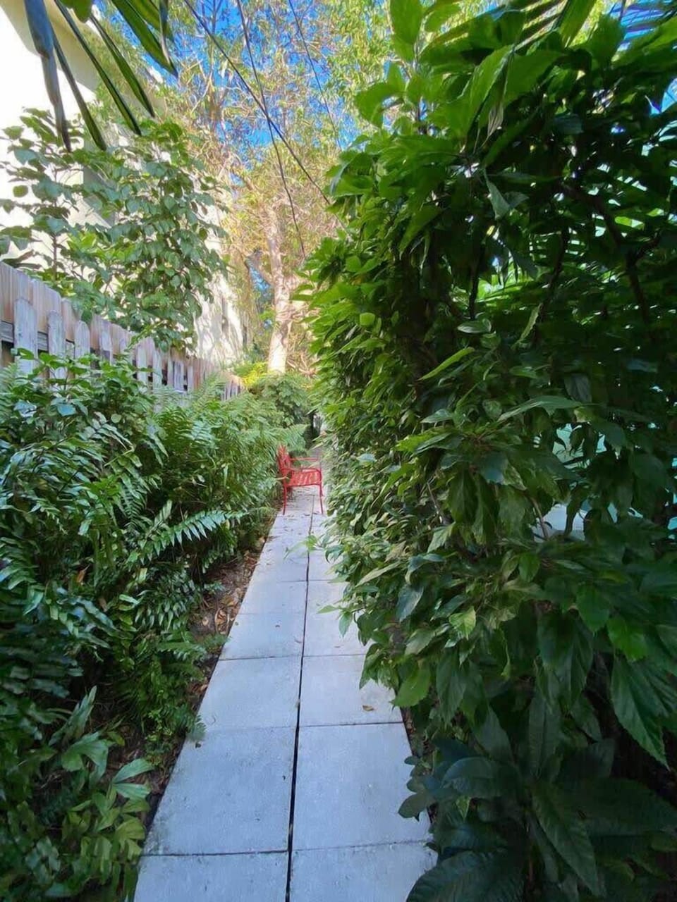 Hallway that leads to shared pool