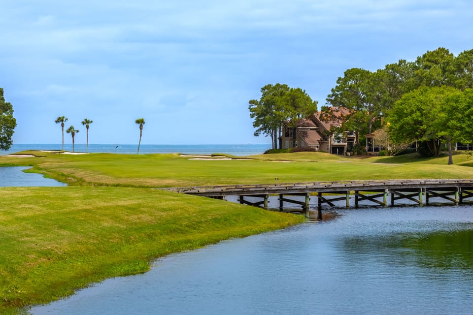 Golf Course & Bay View from Back Deck