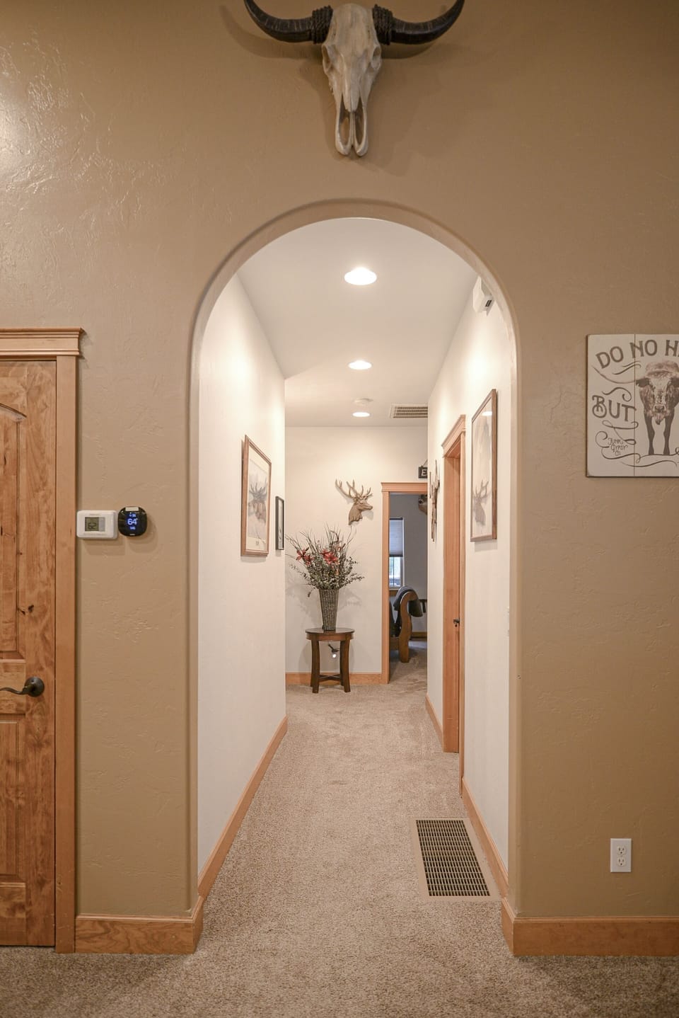 Hallway to master bedroom and Elk Room