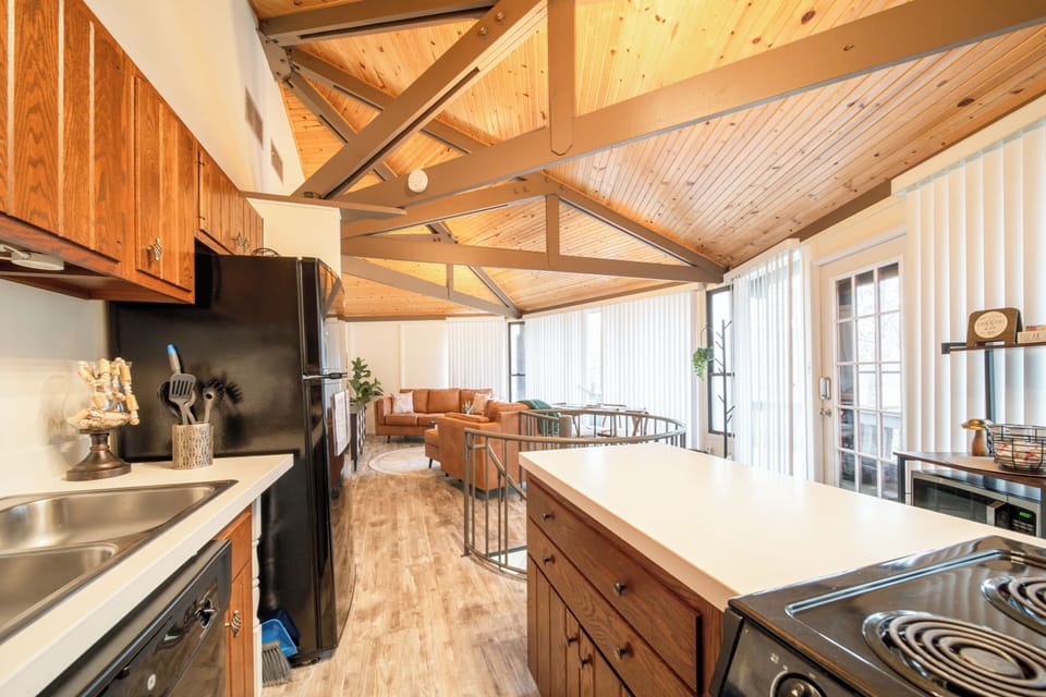 Fully Equipped Kitchen includes microwave, stove, oven, dishwasher and fridge