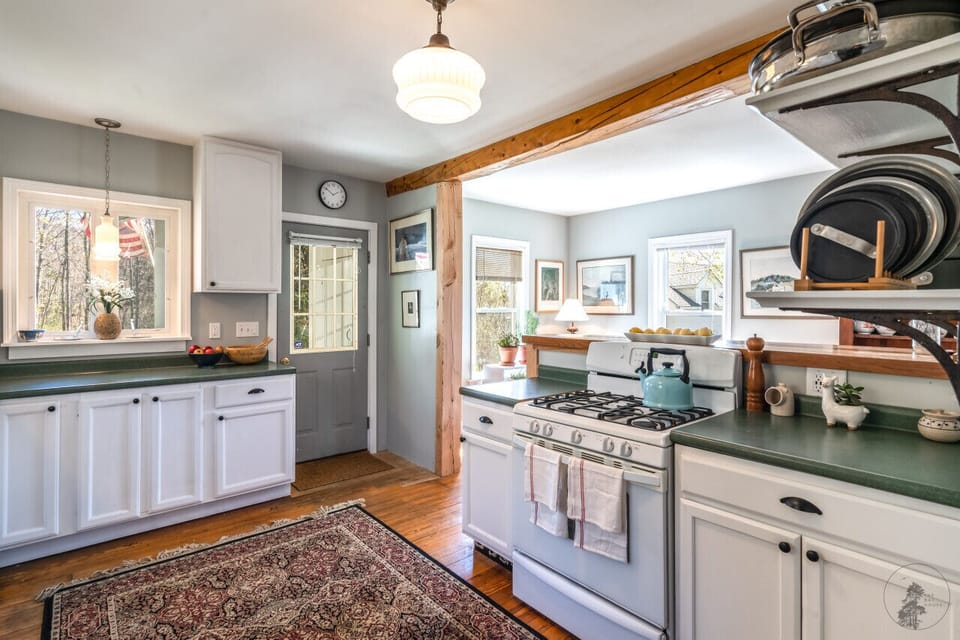 Spacious and modern kitchen area with guest amenities