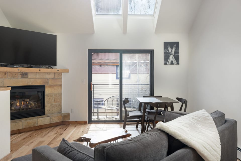 Gas fireplace and private patio