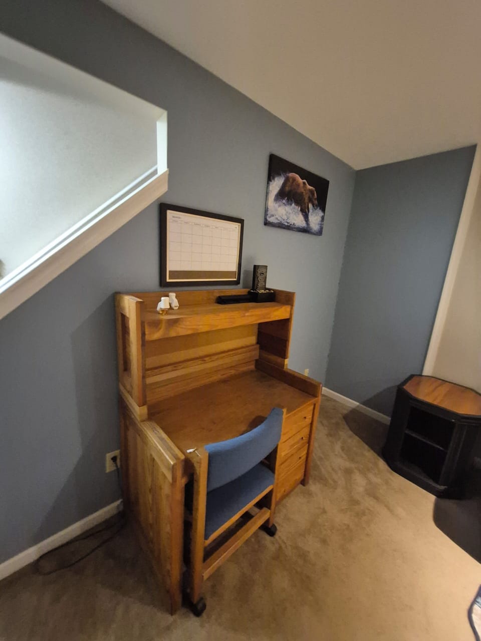 Downstairs desk/work space. 