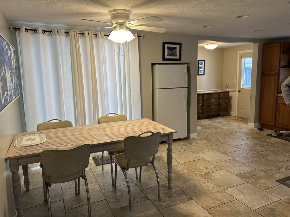Entrance and dining room.  New chairs to be added soon.