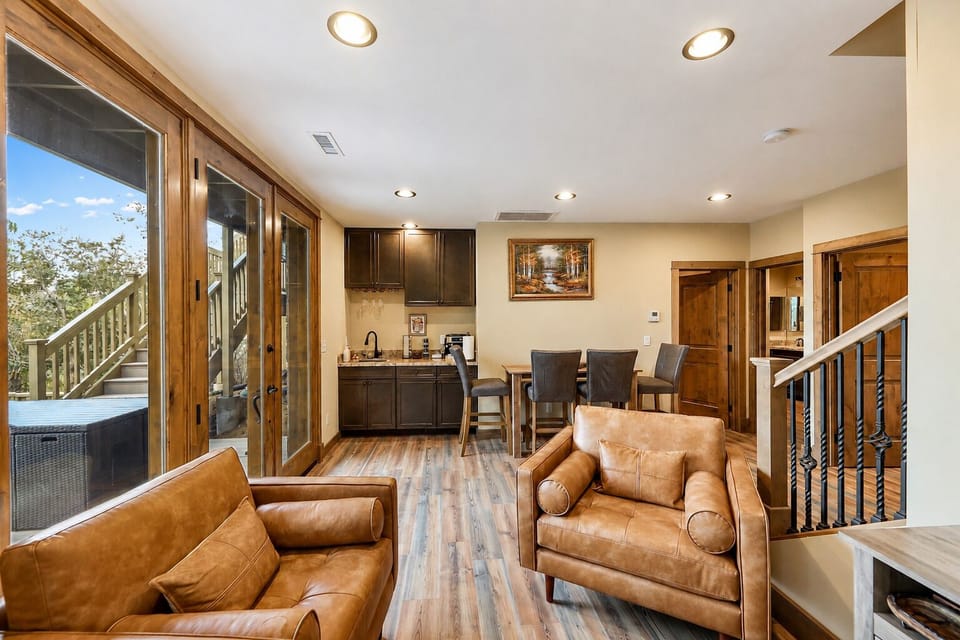 Secondary lounge designed for conversation, movies, hot chocolate, and quiet evenings