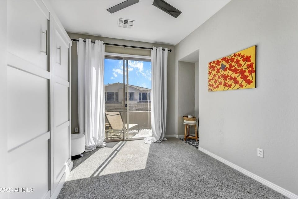 Second bedroom ( queen sized Murphy bed up in photo)