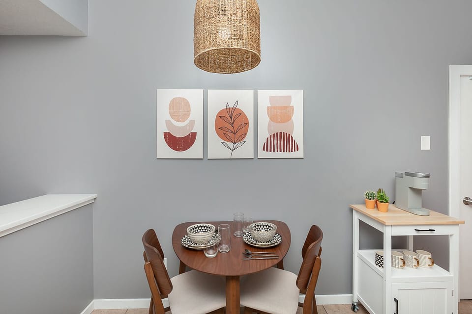 Small dining table perfect for dinners in or card playing. 