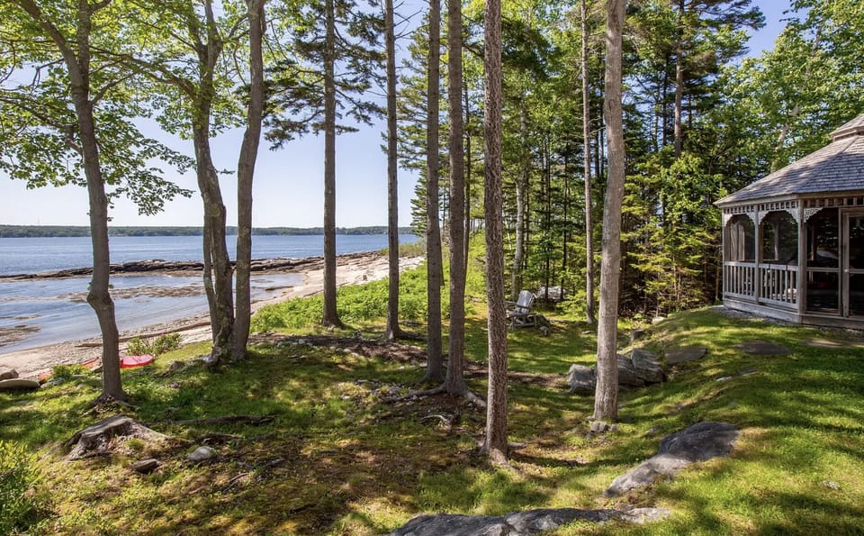 View of beach from deck.
