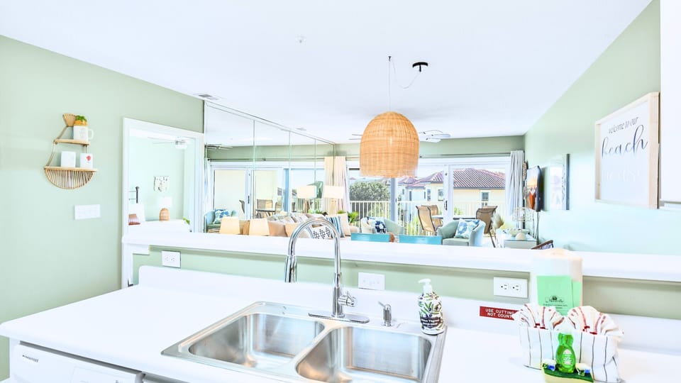 The kitchen opens to the living space for easy togetherness.