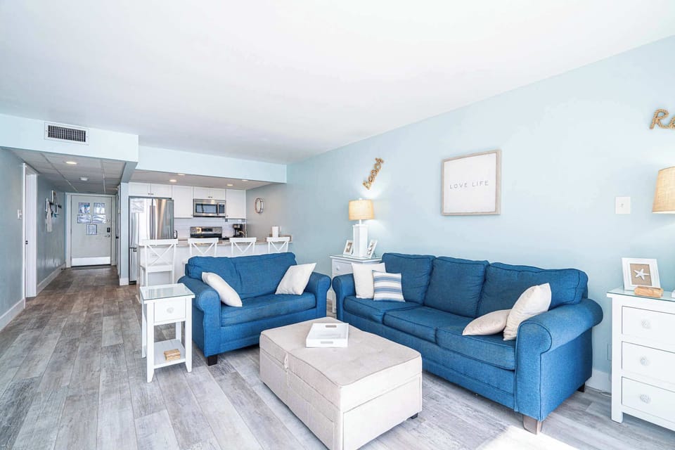 Condo, Multiple Beds, Balcony, Ocean View (Edgewater Oasis) | Living area | 42-inch flat-screen TV with cable channels, TV