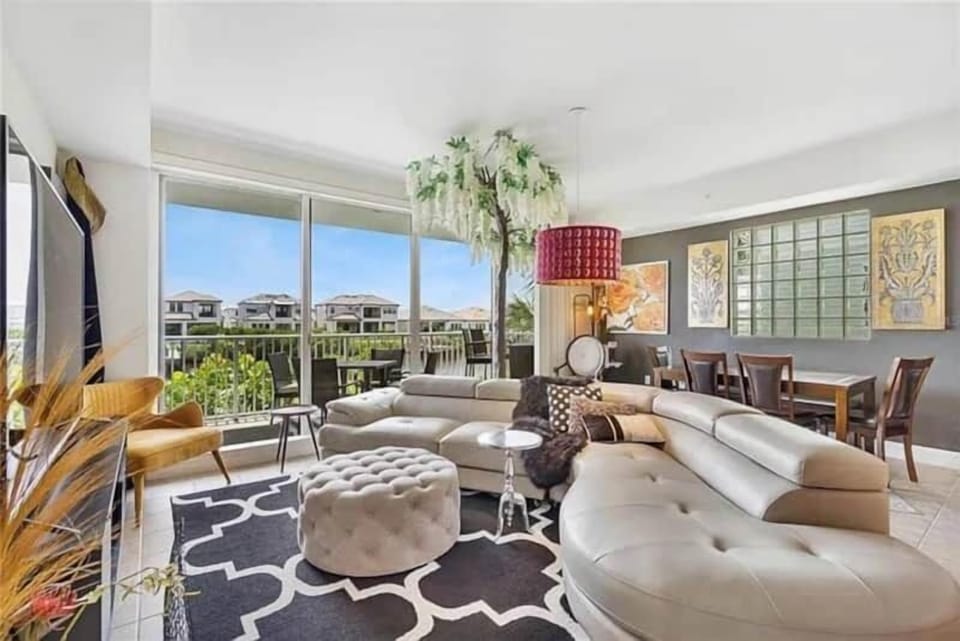 Luxury Townhome | Living area | 80-inch LED TV with digital channels, fireplace, Netflix