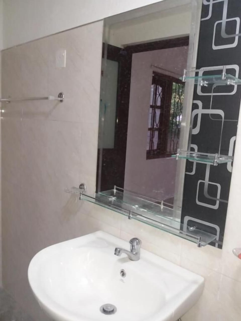 Shower, towels, toilet paper