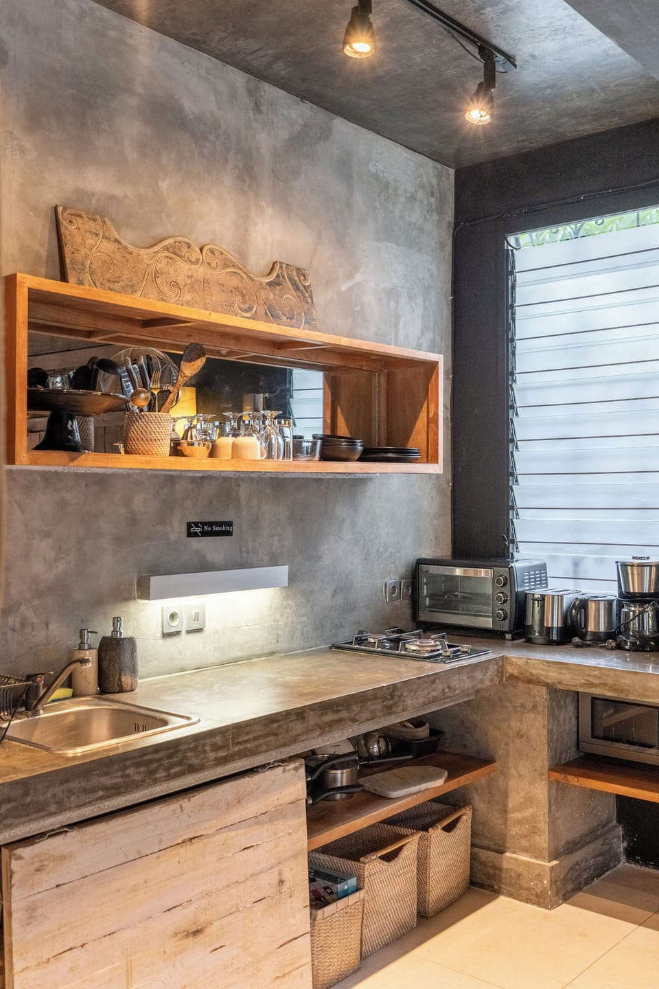 Villa | Private kitchen | Fridge, microwave, stovetop, electric kettle