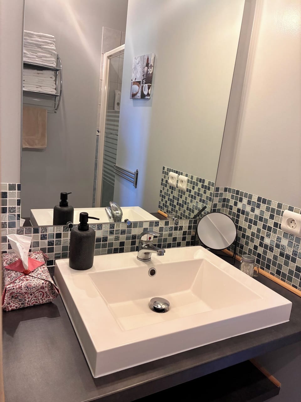 Double Room (Molière) | Bathroom | Shower, rainfall showerhead, eco-friendly toiletries, hair dryer