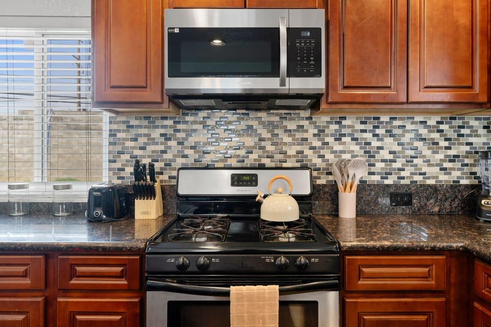 An updated gas stove. Fire it up and make meals for the family. 