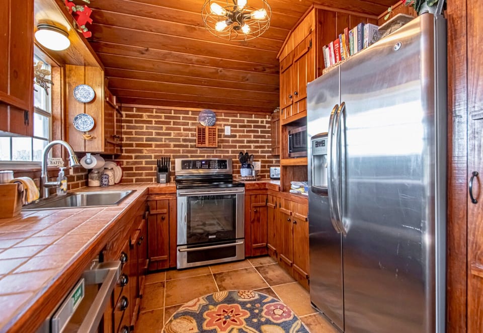 {Kitchen} Vintage Kitchen Updated with Modern Stainless Steel Appliances