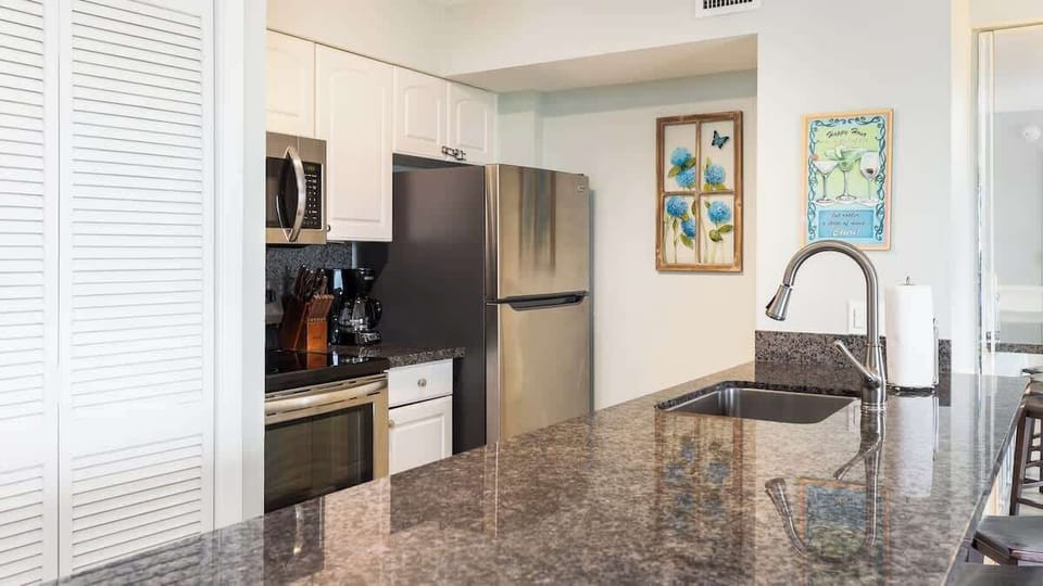 Kitchen with Coffee Maker and Cookware