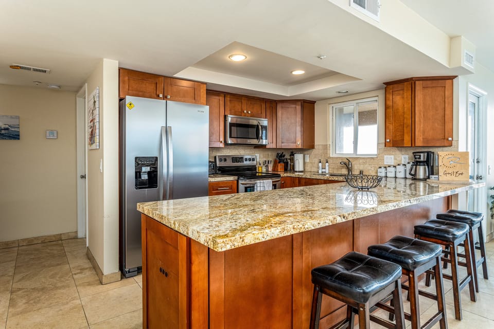 A fully equipped kitchen and plenty of space for your stay.