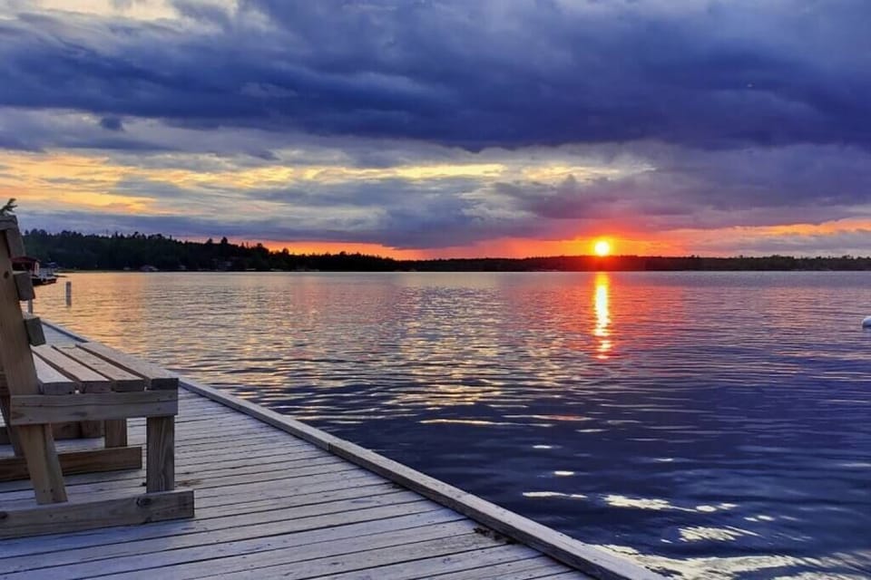 Life is better even on cloudy days at the Harmony Beach Resort on Lake Kabetogama in Voyageur's National Park.
