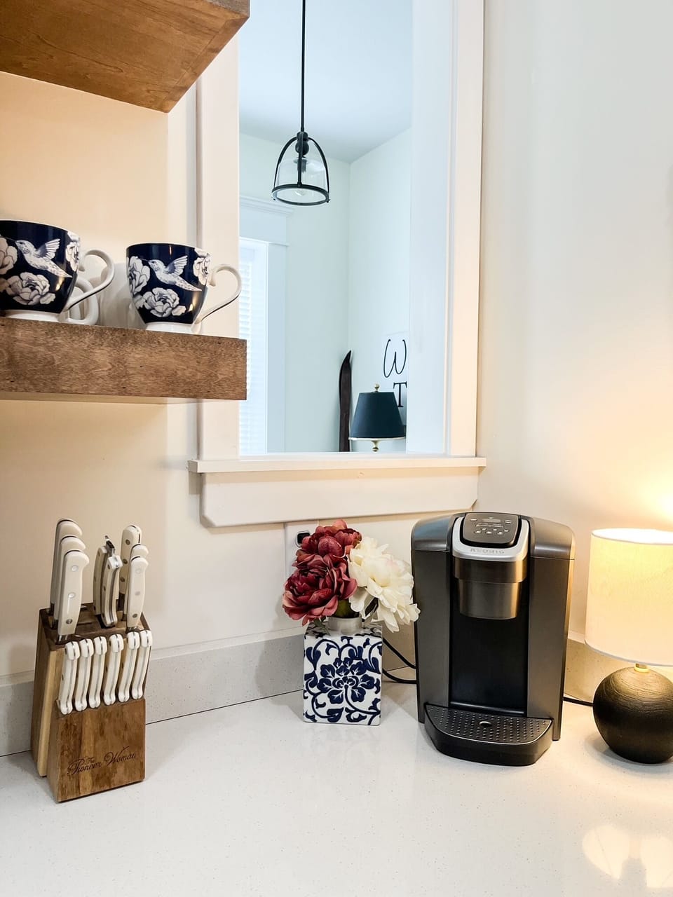Coffee station including regular, decaf and tea. Keurig and drip brewer for you