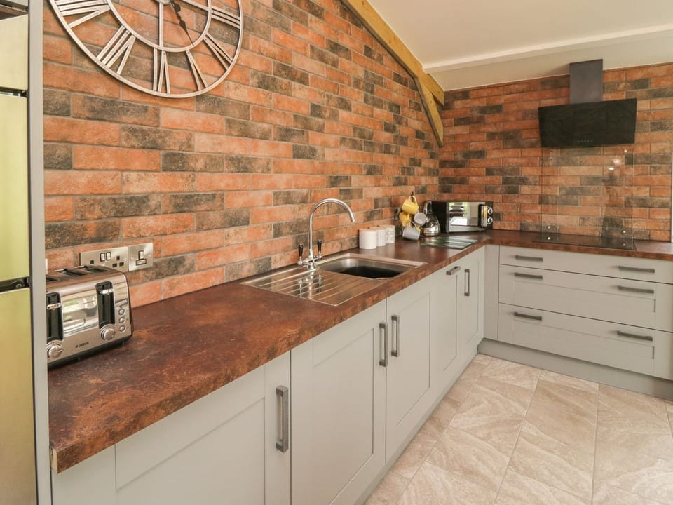 Fridge, dishwasher, electric kettle, toaster