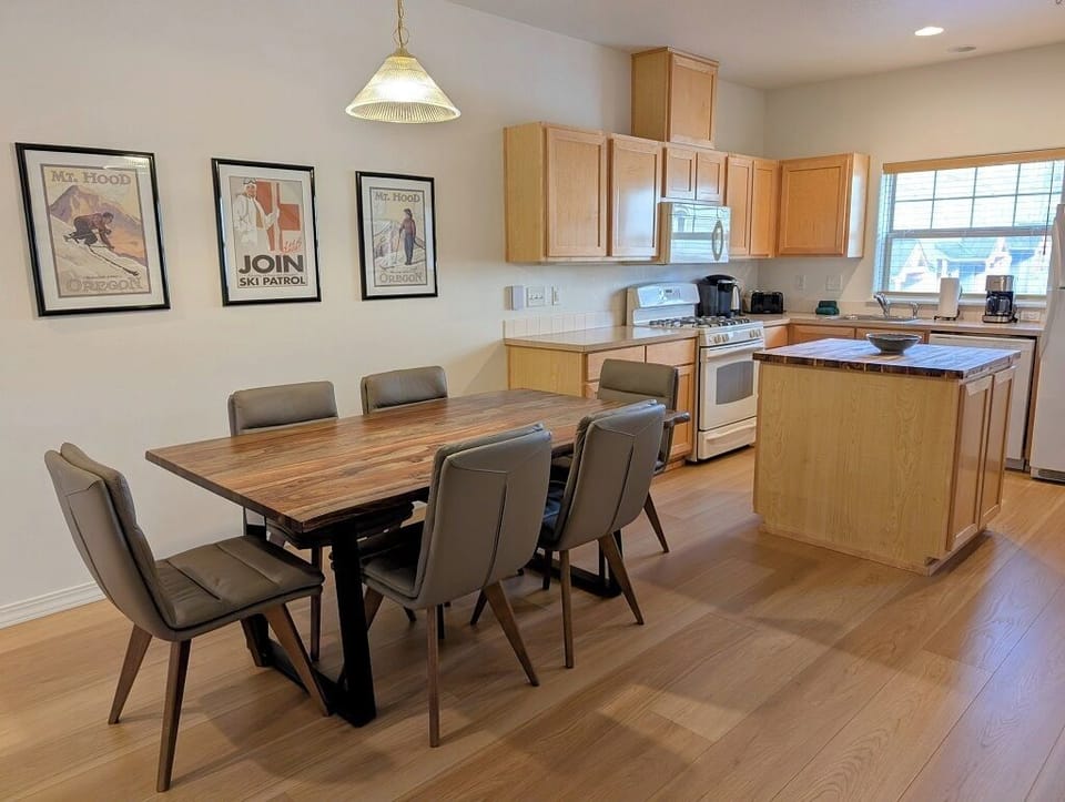 Large dining table with seating for 6