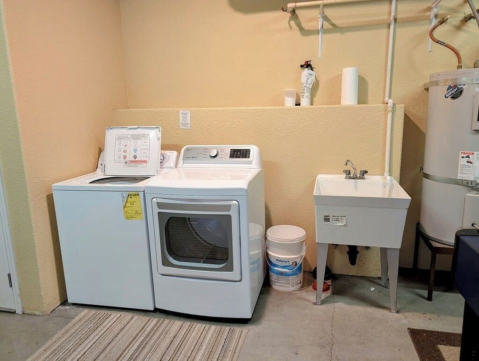 Private washer and dryer located in the garage