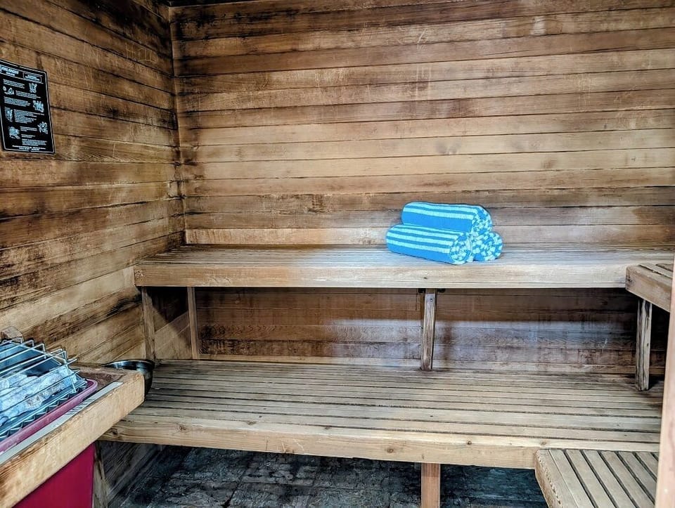 Enjoy the sauna year-round, located at the Creekside Clubhouse
