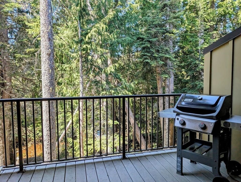 Private balcony with peaceful views of the Mt. Hood National Forest