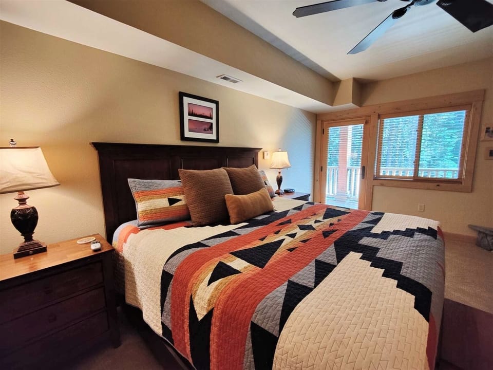 Master Bedroom with Gas Fireplace and Flat Screen TV