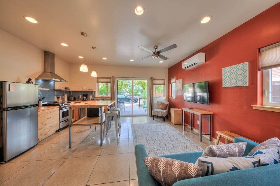 Stylish family room and kitchen