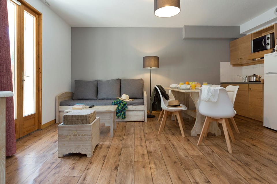 Spend time with loved ones in this modern apartment.