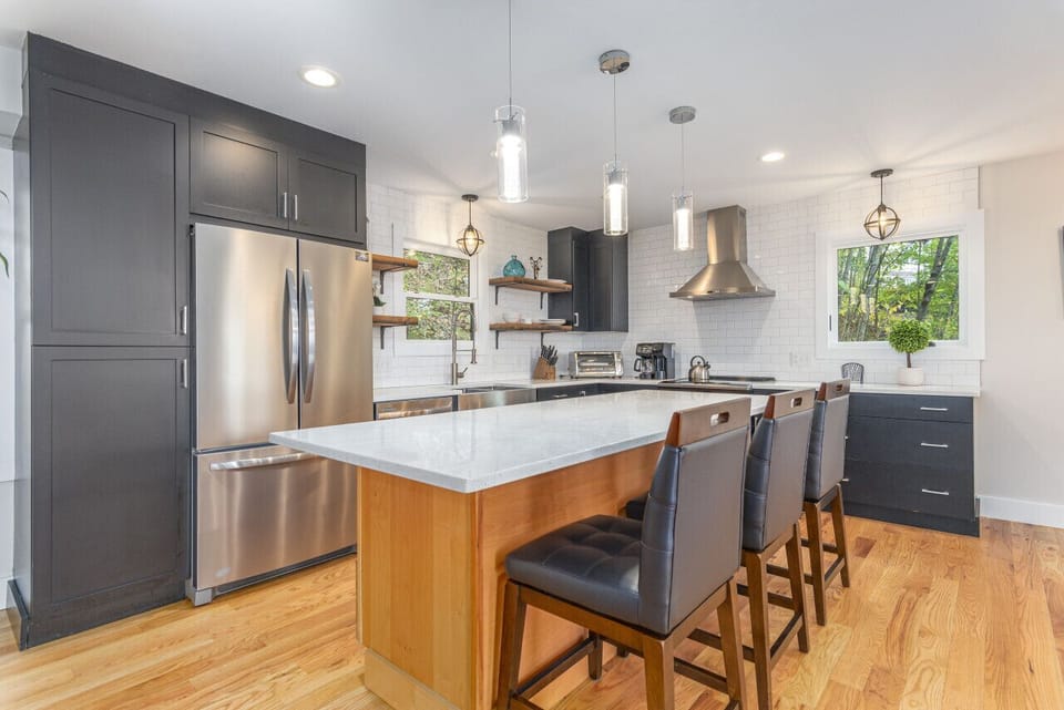 Sleek style meets culinary charm in this stainless haven.