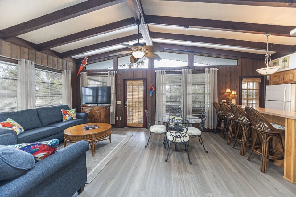 Open concept living room, dining room and kitchen