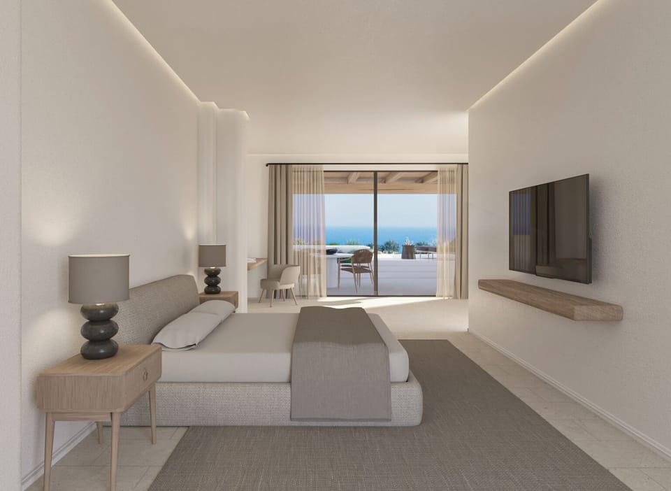 Under the Stars Suite, Sea View, Heated Plunge Pool | Premium bedding, minibar, in-room safe, laptop workspace