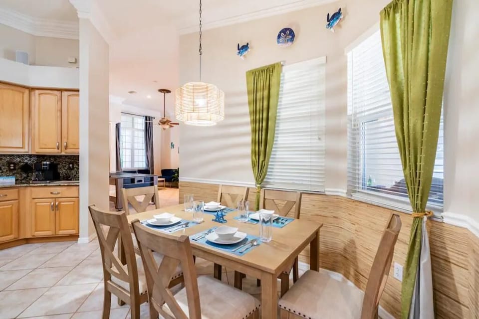 Breakfast table with under the sea decoration.